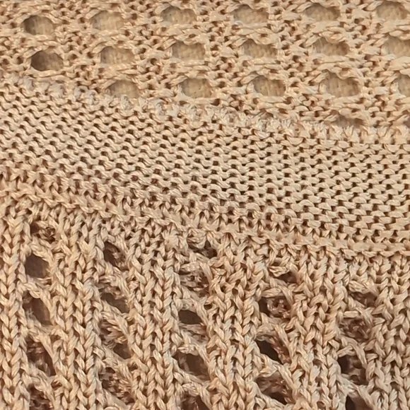 Revolve LPA Leo Off-Shoulder Open Knit Sweater Dusty Pink Small - Picture 3 of 8